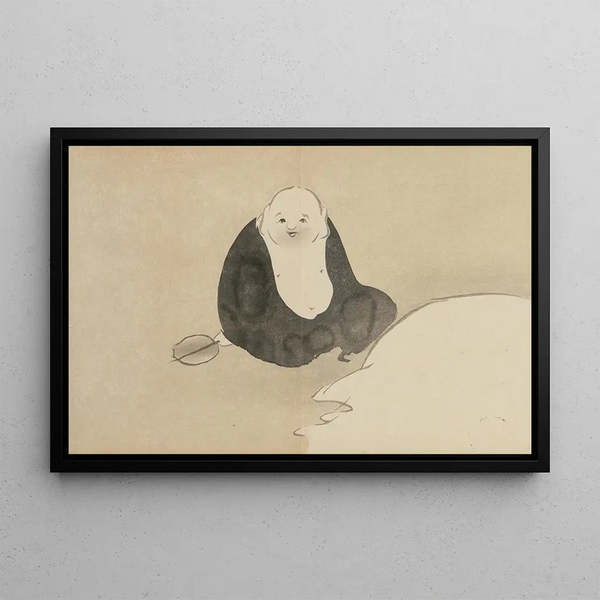 Hotei - Kamisaka Sekka — framed artwork on a wall