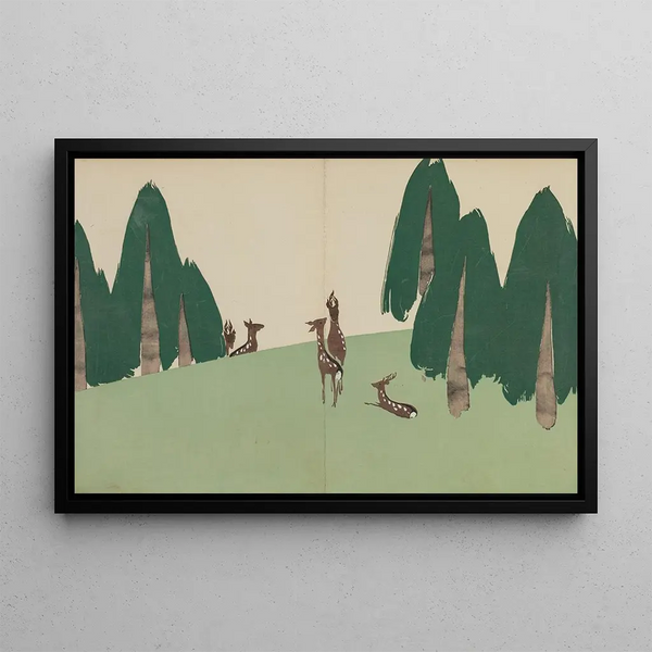 Plain of Kasuga Kasugano - Kamisaka Sekka — framed artwork on a wall