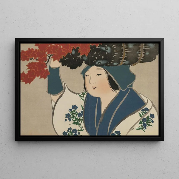 Vendeuse de bois d'allumage Kurokiuri - Kamisaka Sekka — framed artwork on a wall