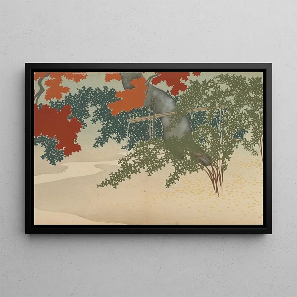 Autumn End in Boshu - Kamisaka Sekka — framed artwork on a wall