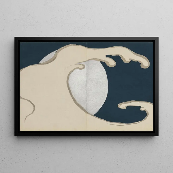 Vagues montantes Tachinami - Kamisaka Sekka — framed artwork on a wall