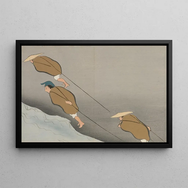 Bateaux de remorquage Hikibune - Kamisaka Sekka — framed artwork on a wall