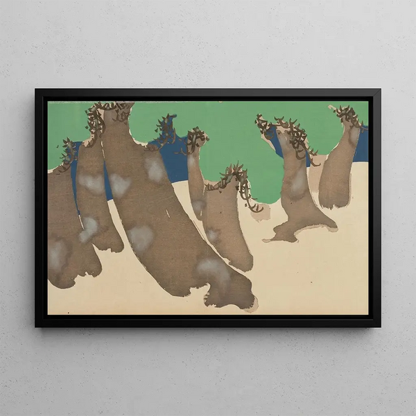 Pins balayés par le vent Sonarematsu - Kamisaka Sekka — framed artwork on a wall
