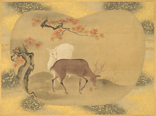 Deer and Autumn Foliage - Kanō Tsunenobu — artwork view