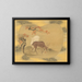 Deer and Autumn Foliage - Kanō Tsunenobu — framed artwork on a wall