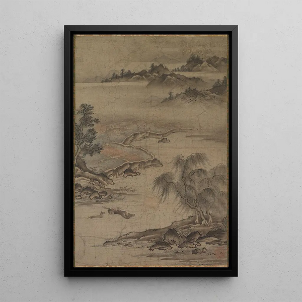 Agriculture et élevage de buffles en été - Kanō Hideyori — framed artwork on a wall