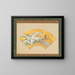 Plantain and Bird in the Snow - Kano Sansetsu — framed artwork on a wall