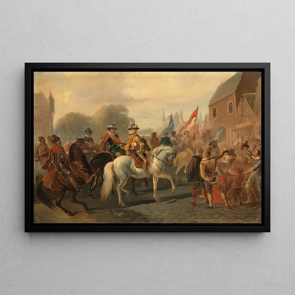 The Triumphant Return of Maurice to The Hague in 1591 - Karel Frederik Bombled — framed artwork on a wall