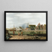 children playing on the bank of a canal - Karel La Fargue — framed artwork on a wall