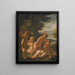 Four Putti Playing in a Landscape - Karel Škréta — framed artwork on a wall