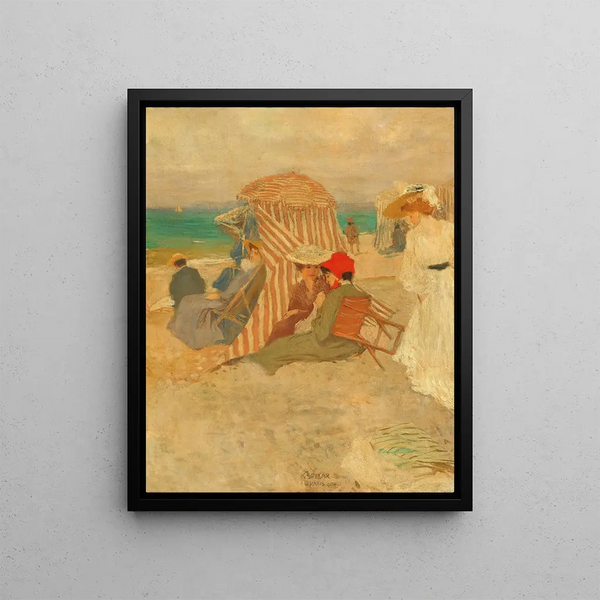 On the beach - Karel Pilař — framed artwork on a wall