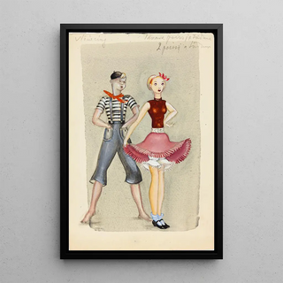 Niaring kostmikavand for a boy and a girl 2 - Karin Luts — framed artwork on a wall