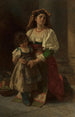 Mother and Child - Karl Becker — framed artwork on a wall