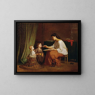 Caring Sister - Karl Blechen — framed artwork on a wall