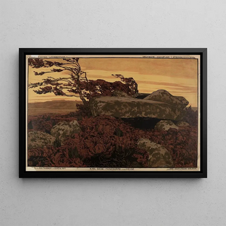 Tombeau mégalithique dans la lande - Karl Biese — framed artwork on a wall
