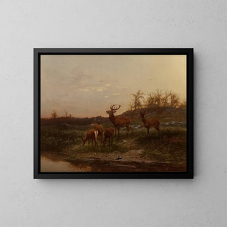 At the water's edge - Karl Bodmer — framed artwork on a wall