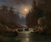 Night landscape painting, motif of the Grund de Langhermsdorf in Saxon Switzerland - Karl Christian Sparmann — artwork view