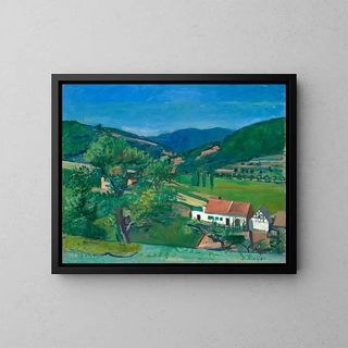 View of the Isenach Valley - Karl Dillinger — framed artwork on a wall