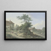 a Farm in the middle of a tree on a cellar ruin - Karl Franz Kraul — framed artwork on a wall