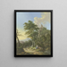 Mountain landscape rich with stream and forest - Karl Franz Kraul — framed artwork on a wall