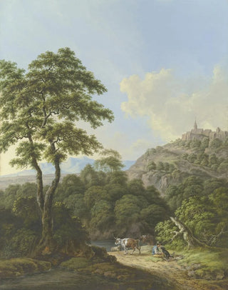 Karl Franz Kraul - Reiche Landschaft mit Wasser und Wald.webp