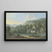Valley wooded with a stream on the right, two farms - Karl Franz Kraul — framed artwork on a wall