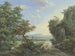 Prairie au bord de l'eau et forêt avec de hautes falaises à droite - Karl Franz Kraul — artwork view