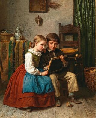 Karl Friedrich Boser - Kinder mit Schreibtafel.webp