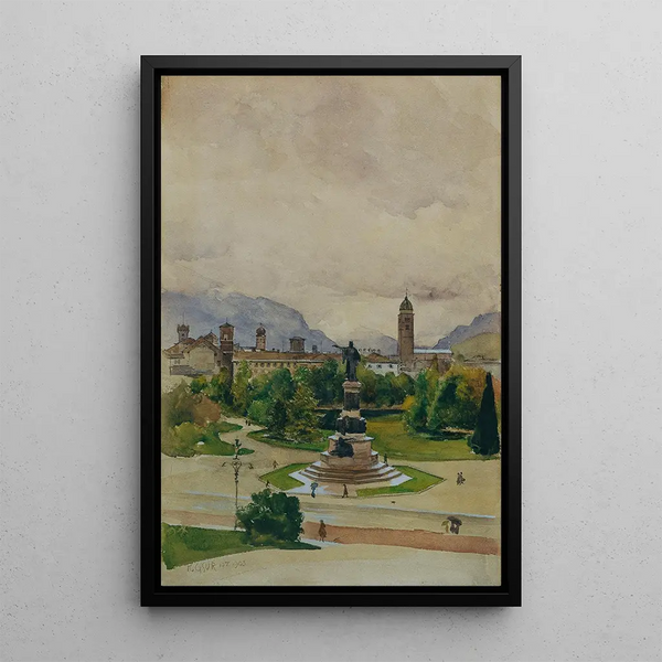 Place Dante à Trente - Karl Friedrich Gsur — framed artwork on a wall
