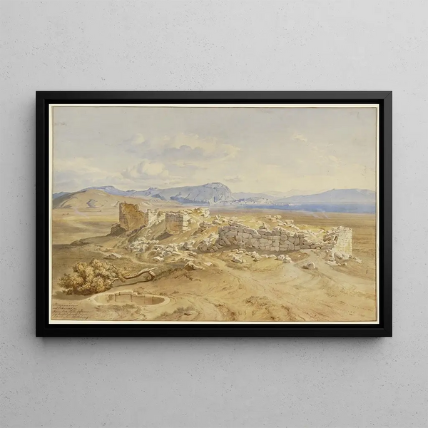 Ruins of Tiryns - Karl Friedrich Harveng — framed artwork on a wall