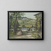 Landscape of park with pond and swans - Karl Friedrich Johann von Müller — framed artwork on a wall
