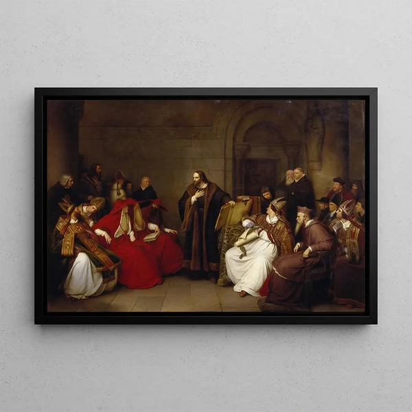 Jan Hus in Constance - Karl Friedrich Lessing — framed artwork on a wall