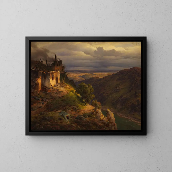 Landscape - Karl Friedrich Lessing — framed artwork on a wall