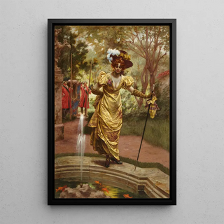 The koi pond - Karl Gampenrieder — framed artwork on a wall