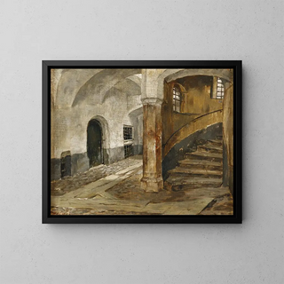 Study of Hall 3 - Karl Gebhardt — framed artwork on a wall