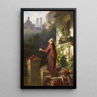 The Flying Canary - Karl Georg Naumann — framed artwork on a wall