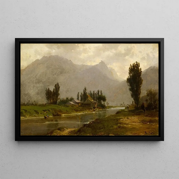 Mill near Weesen - Karl Girardet — framed artwork on a wall