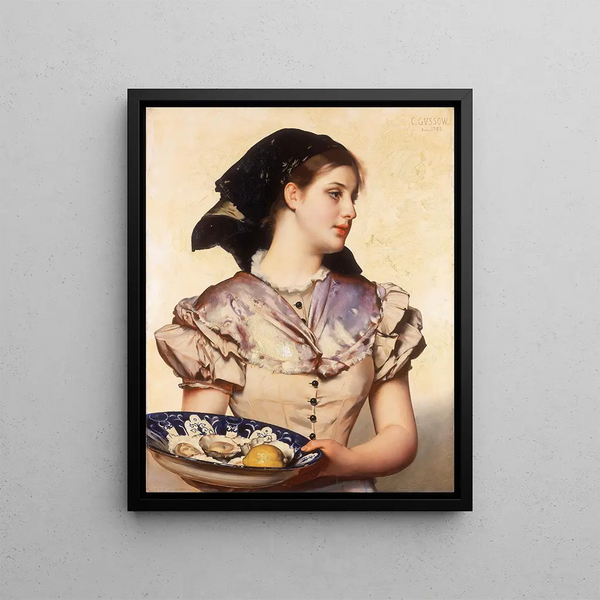 The Oyster Girl - Karl Gussow — framed artwork on a wall