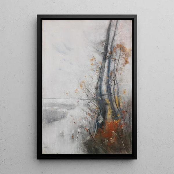 Autumn Landscape Painting of the Marche Wentorfgraben - Karl Hagemeister — framed artwork on a wall