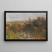 Landscape lake scene of Marche with standing duck hunter in a boat - Karl Hagemeister — framed artwork on a wall
