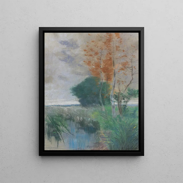 Landscape painting of the Margraviate coast - Karl Hagemeister — framed artwork on a wall