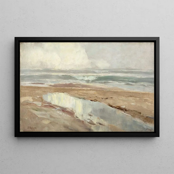 Coastal Landscape Painting Swinemünde - Karl Hagemeister — framed artwork on a wall