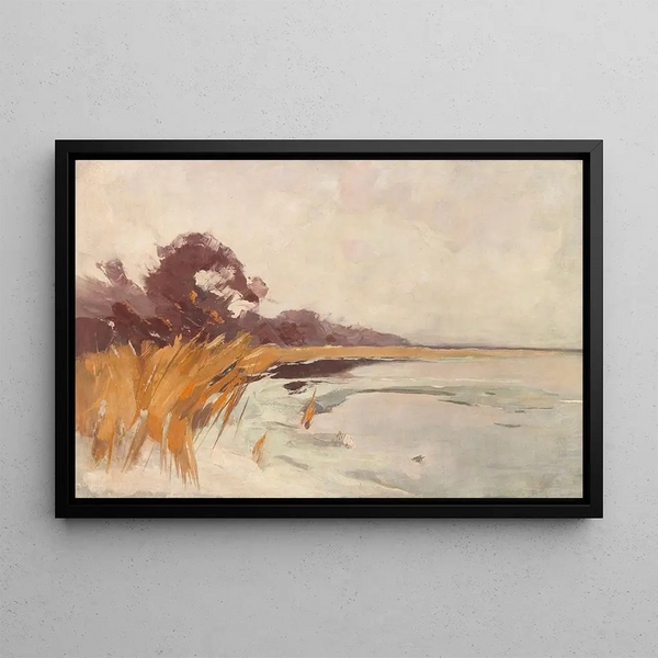 Winter Landscape Painting - Karl Hagemeister — framed artwork on a wall