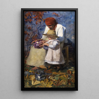 Autumn Sun Painting - Karl Hartmann — framed artwork on a wall