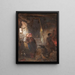 Two girls at the blacksmith's - Karl Heinrich Hoff — framed artwork on a wall