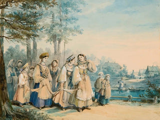 A procession of young girls - Karl Ivanovich Kollman — artwork view