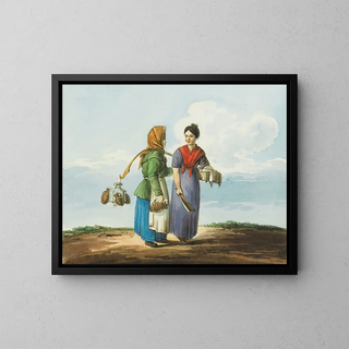 A water carrier and a laundress - Karl Ivanovich Kollman — framed artwork on a wall