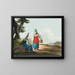 Two peasant women in conversation - Karl Ivanovich Kollman — framed artwork on a wall