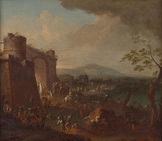 Fair in front of a city gate - Karl Josef Aigen — artwork view