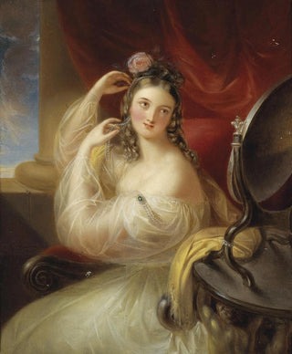 Karl Joseph Aloys Agricola - Dame vor dem Toilettspiegel.webp